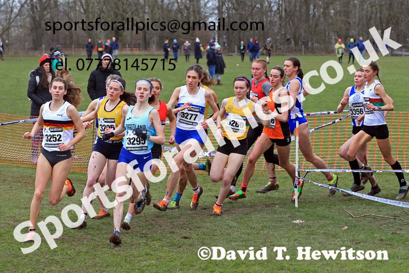 Womens Under-20s 2023 UK CAU Inter Counties Cross Country Champs, Prestwold Hall, Loughborough. Photo: David T. Hewitson/Sports for All Pics